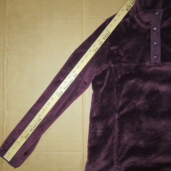 Lands’ End Quarter-Snap Purple Fleece Pullover | Size Medium Tall (10–12) - Picture 9 of 13